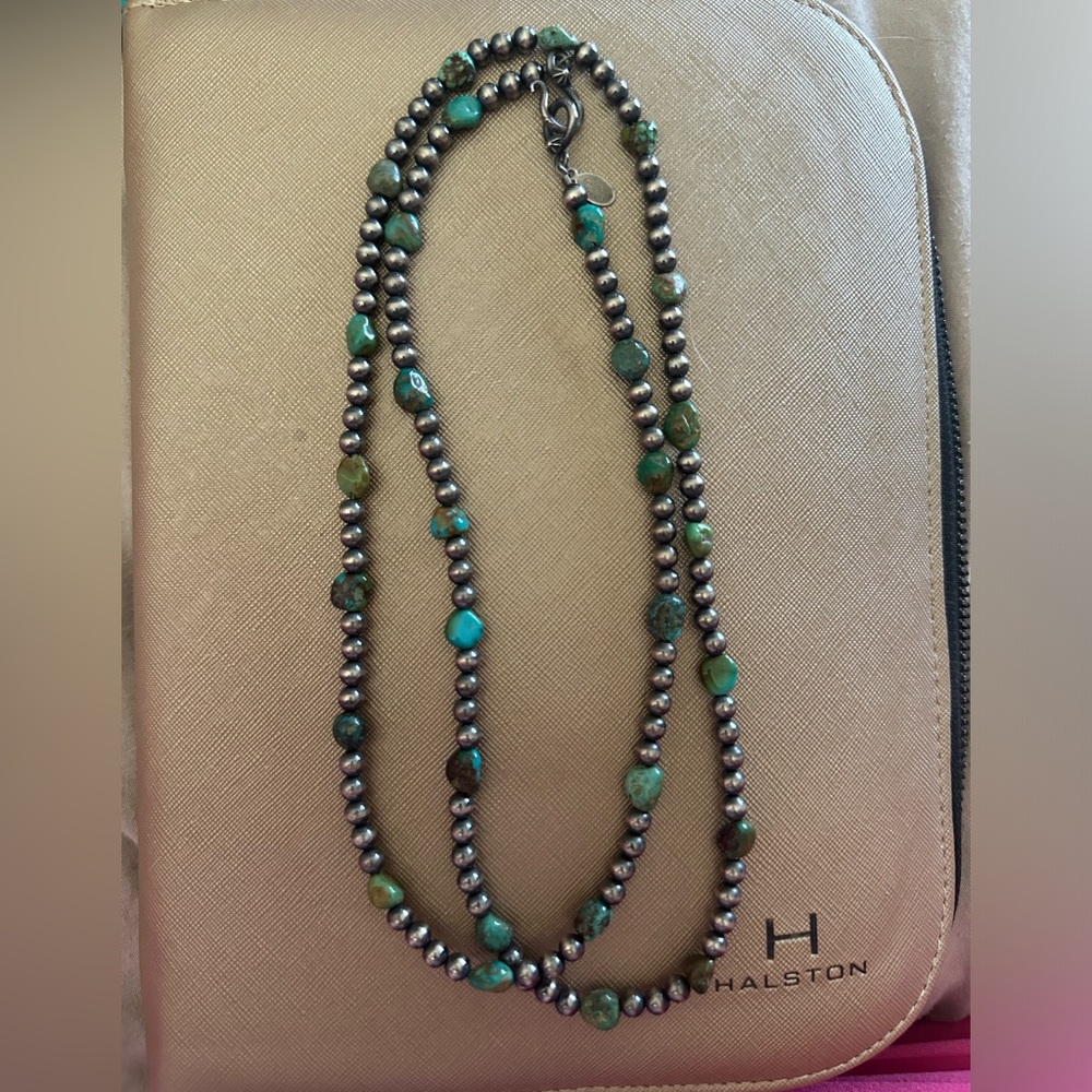 Navajo pearls  and turquoise necklace